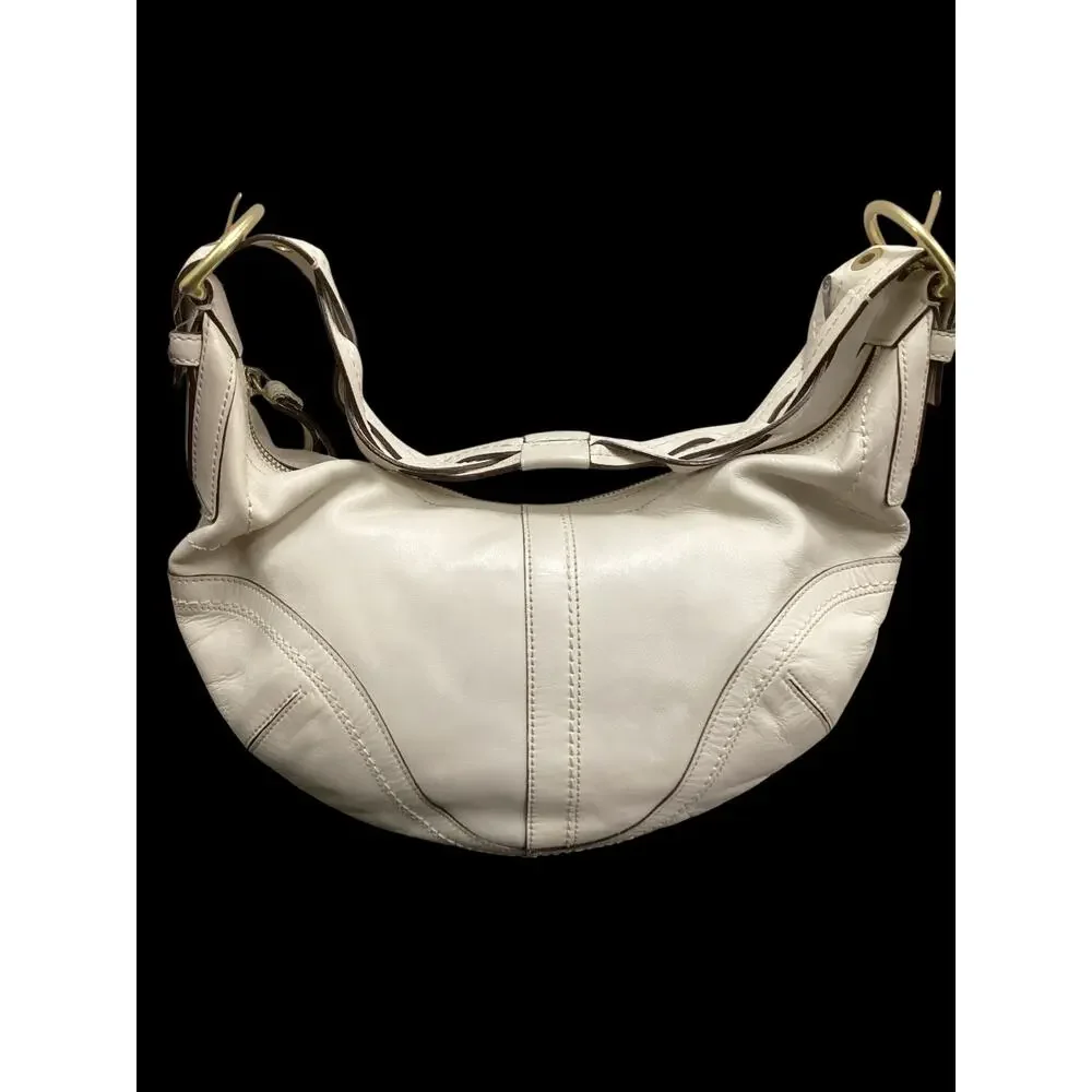 Vintage Coach Purse Women’s 1Size C06S-10043 Hobo ShoulderBag Leather Bone Color